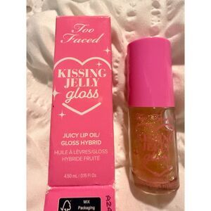 NIB Too Faced Kissing Jelly Gloss Juicy Lip Oil / Gloss Hybrid in Pina Colada